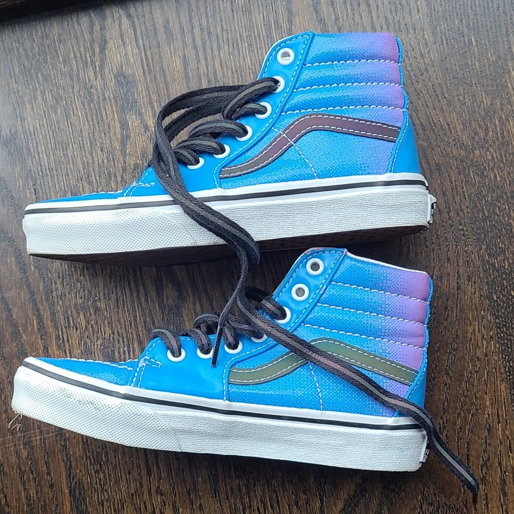 Vans Kids Sk8 high-tops size 1 blue and purple (digital flash)